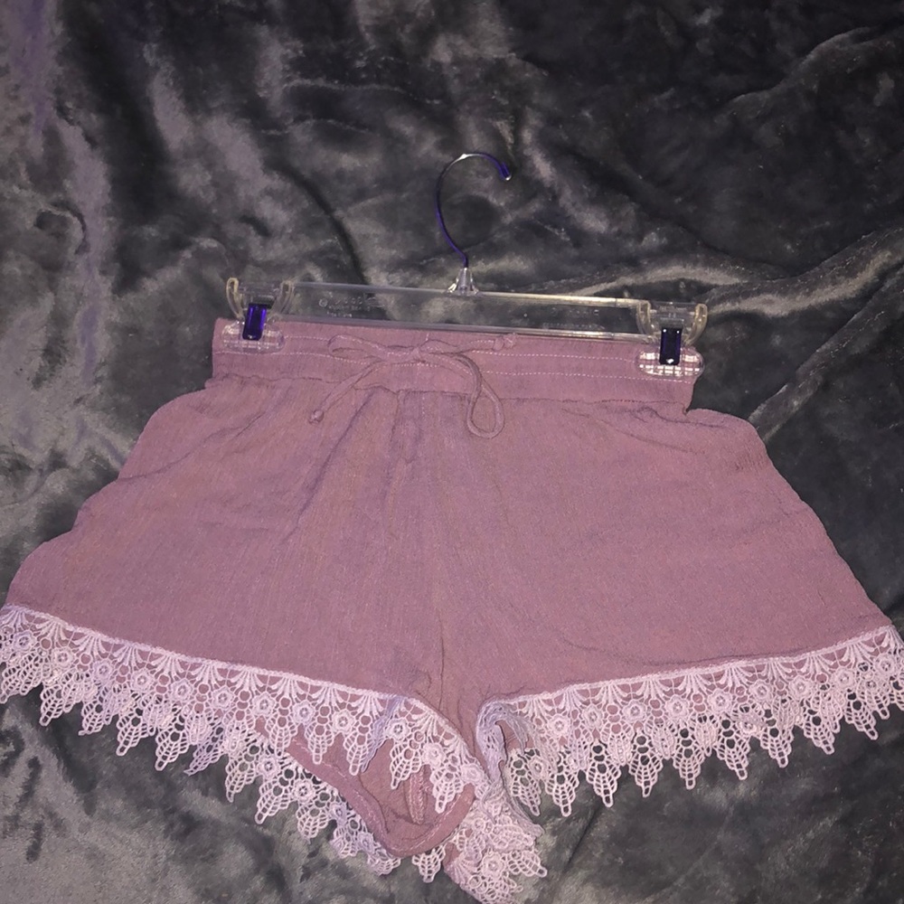 purple beach booty shorts
